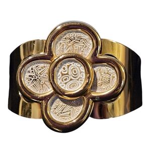 1973 Dior Bracelet Vintage Christian Dior Floral Statement Cuff Bracelet Germany